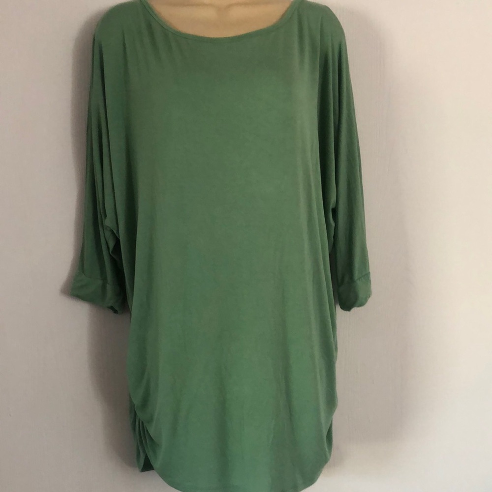 Women’s spring  feminine rayon stretchy Green Top